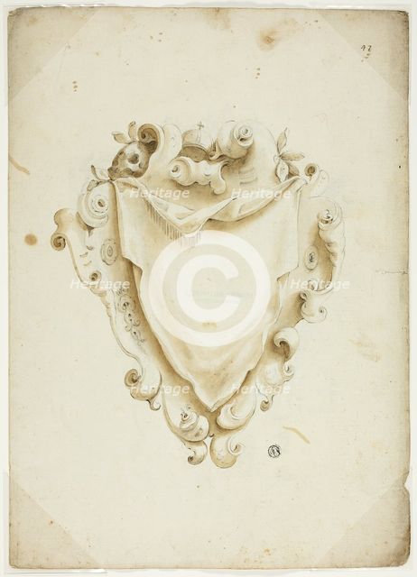 Design for Escutcheon, with Orb, n.d. Creator: Unknown.
