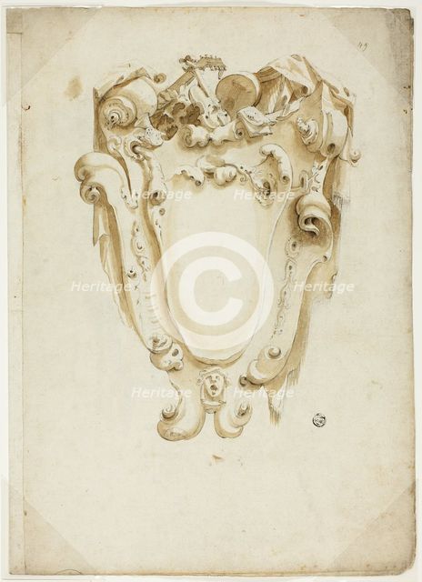Design for Escutcheon, with Musical Instruments, n.d. Creator: Unknown.