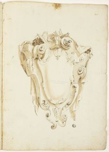 Design for Escutcheon, with Skulls and Books, n.d. Creator: Unknown