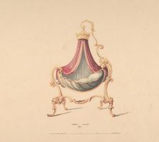 Design for Fancy Child's Cot, 1830-1900. Creator: Robert William Hume