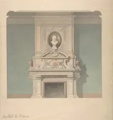 Design for Fireplace in French Renaissance Revival Style, 1856. Creator: Anon