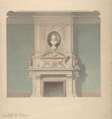 Design for Fireplace in French Renaissance Revival Style, 1856. Creator: Anon