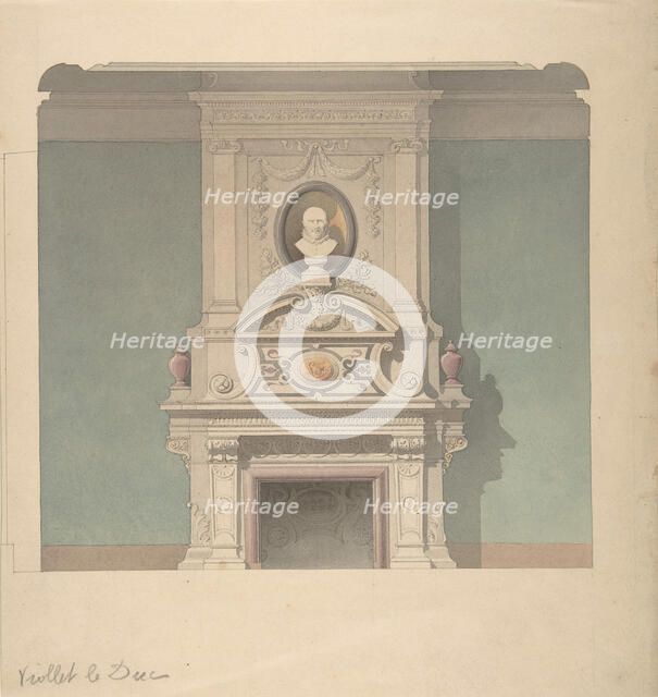 Design for Fireplace in French Renaissance Revival Style, 1856. Creator: Anon.
