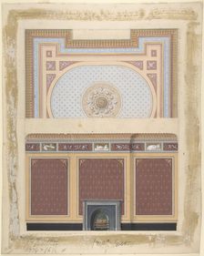 Design for Fireplace Wall and Ceiling, second half 19th century. Creator: Anon