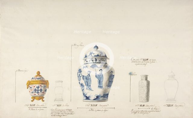Design for Five Vases, ca. 1770-85. Creator: Anon.