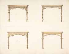 Design for Four Table Ends, early 19th century. Creator: Anon