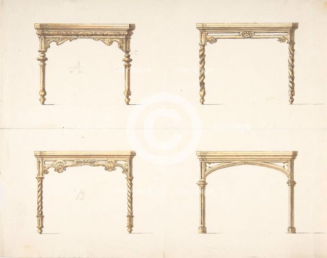 Design for Four Table Ends, early 19th century. Creator: Anon.