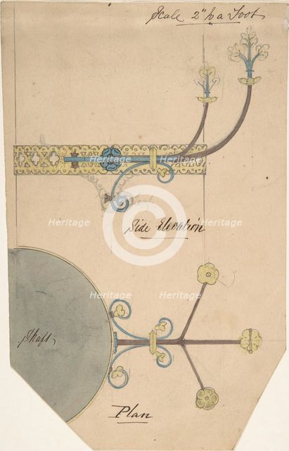 Design for Floral Brackets for a Church, ca. 1880. Creator: Richardson Ellson & Co.