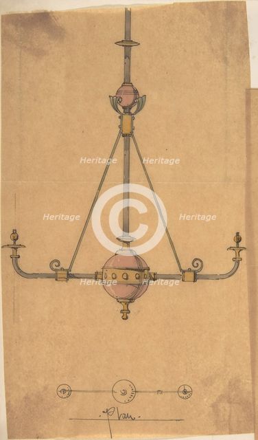 Design for [Gas?] Lights for a Church, ca. 1880. Creator: Richardson Ellson & Co.