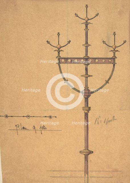 Design for [Gas?] Lights for a Church, ca. 1880. Creator: Richardson Ellson & Co.