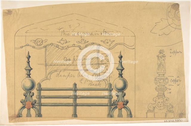 Design for Grate, 1874. Creator: Anon.