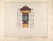Design for Hall Lamp No.9, ca. 1845. Creator: Lamqua