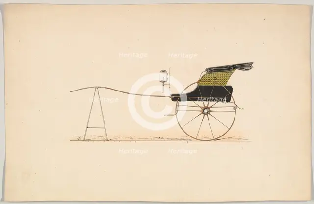 Design for Hooded Chaise, 1850-74. Creator: Unknown.