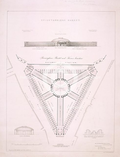 Design for Knightsbridge Market, London, c1840. Artist: JR Jobbins