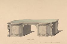 Design for Library Table, 1835-1900. Creator: Robert William Hume