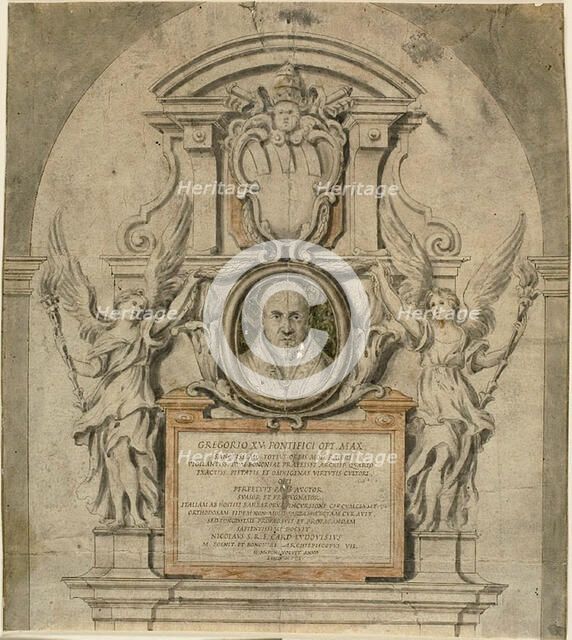 Design for Memorial to Pope Gregory XV, n.d. Creator: Unknown.