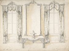Design for Mirror, Table and Curtains, 1841-84. Creator: Charles Hindley & Sons