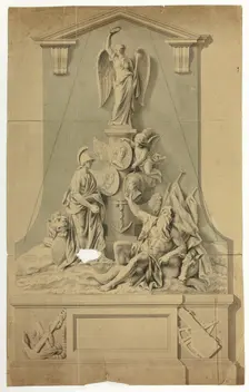 Design for Monument with Britannia and Neptune, n.d. Creator: John Bacon I