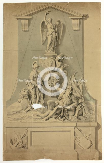Design for Monument with Britannia and Neptune, n.d. Creator: John Bacon I.