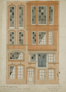 Design for Nos 9-11 Chelsea Embankment, London SW3: detail of lower part of front...1878. Creator: Richard Norman Shaw