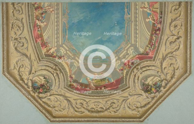 Design for Octagonal Ceiling in the Pless House, Berlin, second half 19th century. Creators: Jules-Edmond-Charles Lachaise, Eugène-Pierre Gourdet.