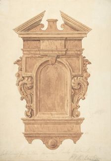 Design for Oak Carving, from the Fireplace, Jerusalem Chamber, Westminster, 1820-71. Creator: Charles James Richardson