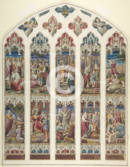 Design for Old Testament Window, ca. 1870. Creator: Attributed to Dante Gabriel Rossetti.