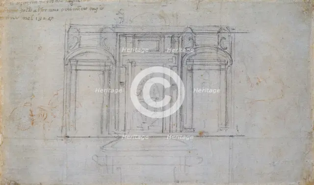Design for one of the Medici Tombs, early 16th century. Artist: Michelangelo Buonarroti.