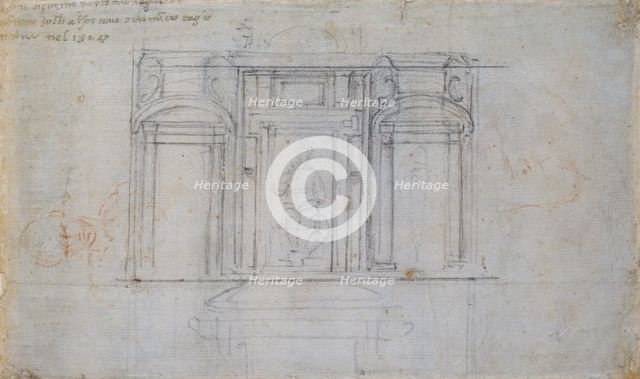 Design for one of the Medici Tombs, early 16th century. Artist: Michelangelo Buonarroti.
