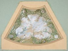Design for one section of a ceiling painted in trompe l'oeil iron work with flowering..., 2nd half 1 Creators: Jules-Edmond-Charles Lachaise, Eugène-Pierre Gourdet