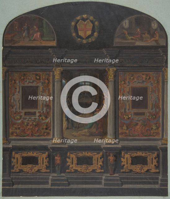 Design for painted wall decoration in the Chateau de Lude, Sarthe, second half 19th century. Creators: Jules-Edmond-Charles Lachaise, Eugène-Pierre Gourdet.