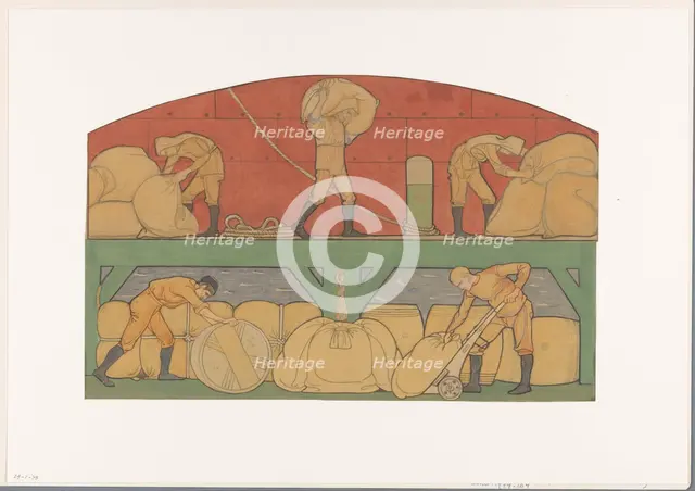 Design for painting in the Berlage stock exchange: De Handel, 1878-1938. Creator: Richard Roland Holst.