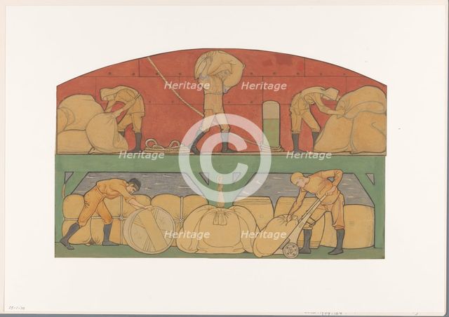 Design for painting in the Berlage stock exchange: De Handel, 1878-1938. Creator: Richard Roland Holst.