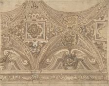 Design for part of a Vaulted Ceiling of a Church, 17th century. Creator: Anon