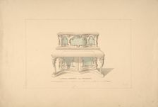 Design for Piccolo Pianoforte, Louis Quatorze Style, 1835-1900. Creator: Robert William Hume