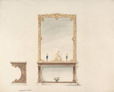 Design for Pier Table and Gold Mirror: Front and Side Elevations, early 19th century. Creator: Anon