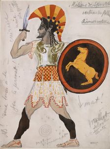 Design for Pollux's Costume in Helene de Sparte c1910s. Artist: Leon Bakst