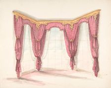 Design for Red Curtains with a Gold Pelmet, early 19th century. Creator: Anon