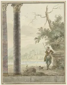 Design for room painting with river landscape, 1700-1800. Creator: Anon