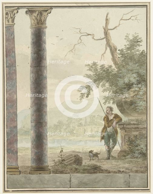 Design for room painting with river landscape, 1700-1800. Creator: Anon.