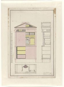 Design for secretary desk, 1816. Creator: Unknown