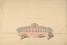 Design for Side Ottoman, Later Arabesque or Morisco Style, 1835-1900. Creator: Robert William Hume