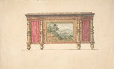 Design for Sideboard with Inset Landscape, early 19th century. Creator: Anon