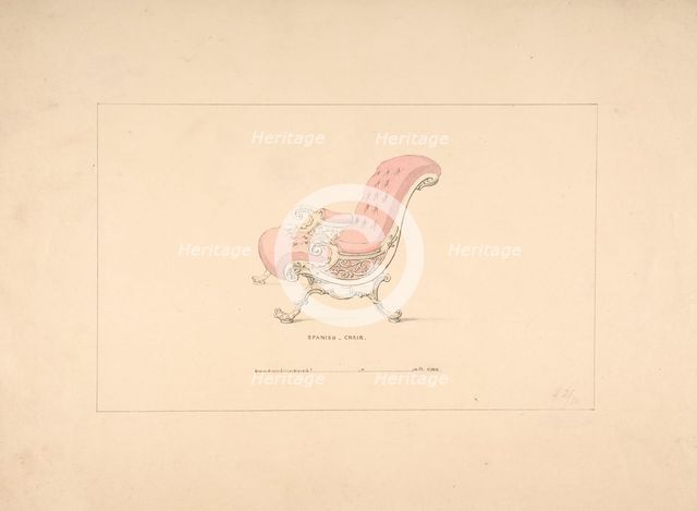 Design for Spanish Chair, 1835-1900. Creator: Robert William Hume.
