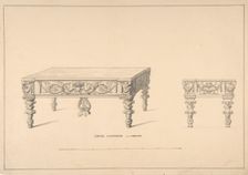 Design for Square Pianoforte, Grecian Style, 1835-1900. Creator: Robert William Hume