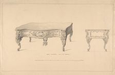 Design for Square Pianoforte, Louis Quatorze Style, 1835-1900. Creator: Robert William Hume