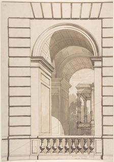 Design for Stable Arches, Hôtel Candamo, ca. 1873. Creators: Jules-Edmond-Charles Lachaise, Eugène-Pierre Gourdet