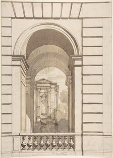 Design for Stable Arches, Hôtel Candamo, ca. 1873. Creators: Jules-Edmond-Charles Lachaise, Eugène-Pierre Gourdet