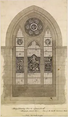 Design For Stained Glass - Kings Stanley Church, Gloucestershire, 1860-62. Creator: Philip Webb