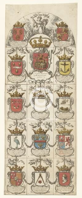 Design for stained glass window 4 donated by the Admiralty College of Amsterdam, 1666-1669 Creator: Pieter Jansz.